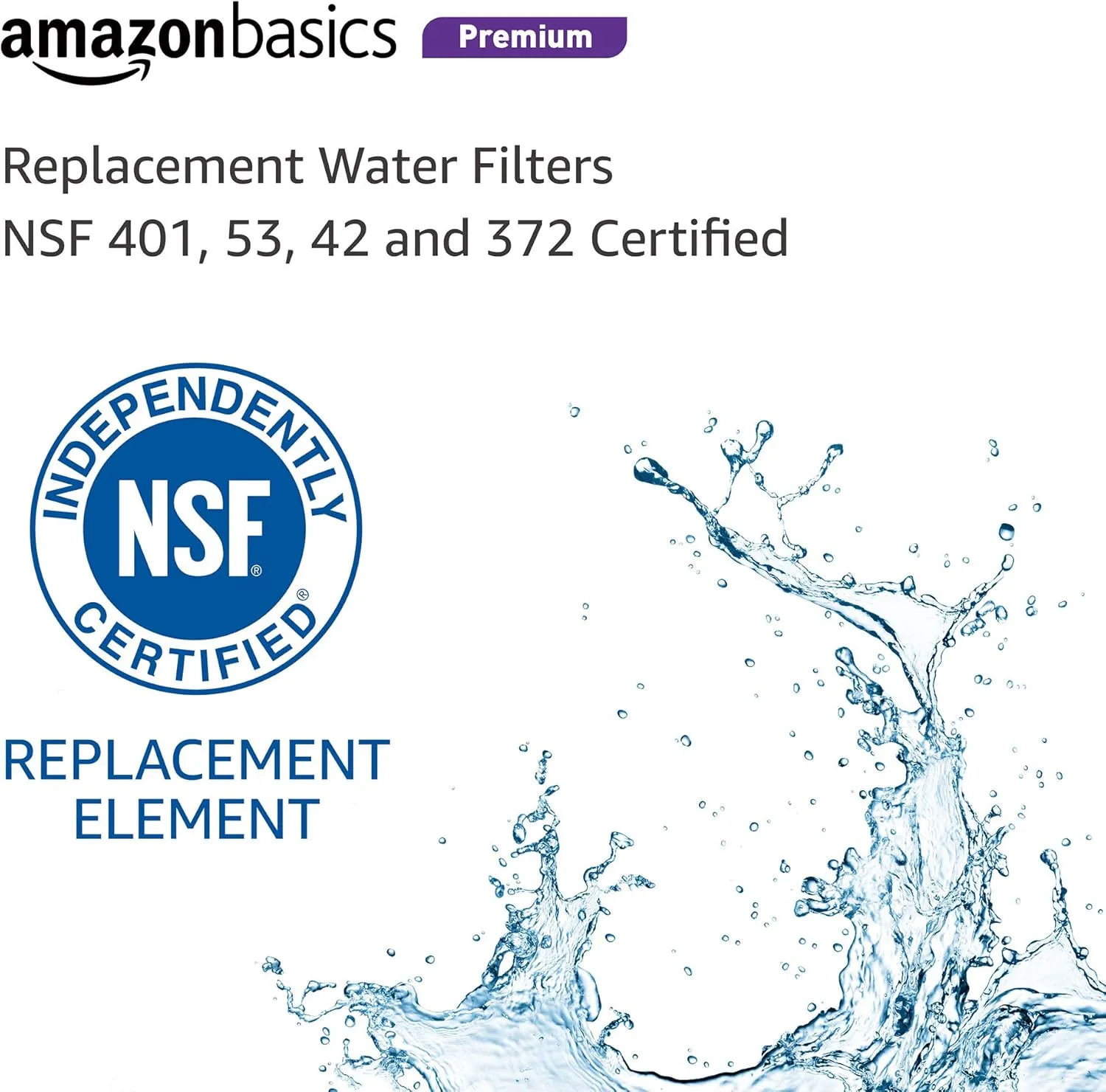 Amazon Basics Replacement Samsung DA29-00020B Refrigerator Water Filter Cartridge - Pack of 3, Premium Filtration, Easy to Install