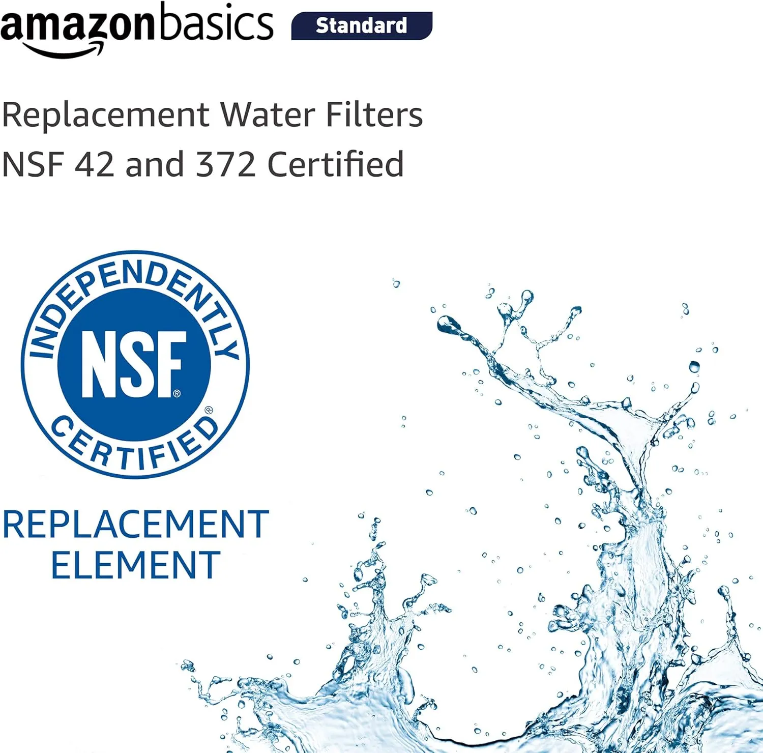 Amazon Basics Replacement Water Filter Cartridge Compatible with GE MWF Refrigerator, Pack of 3, Standard Filtration