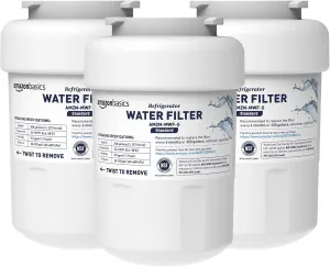 Amazon Basics Replacement Water Filter Cartridge Compatible with GE MWF Refrigerator, Pack of 3, Standard Filtration