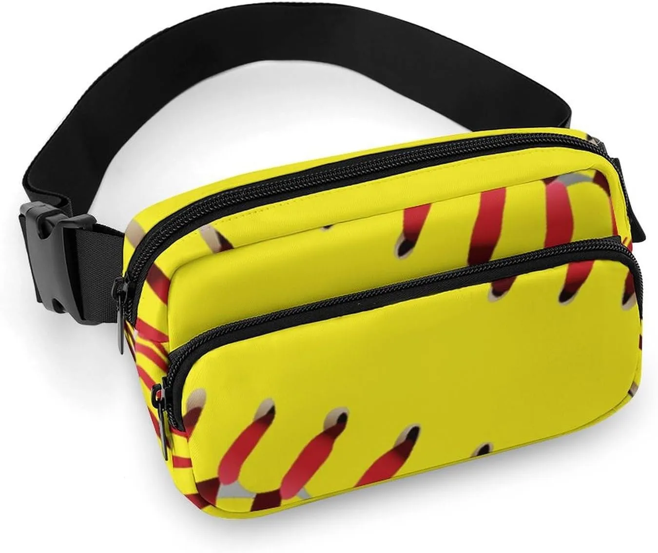 American Red Line Yellow Softball Convenient And Efficient Fully Printed Waist Bag