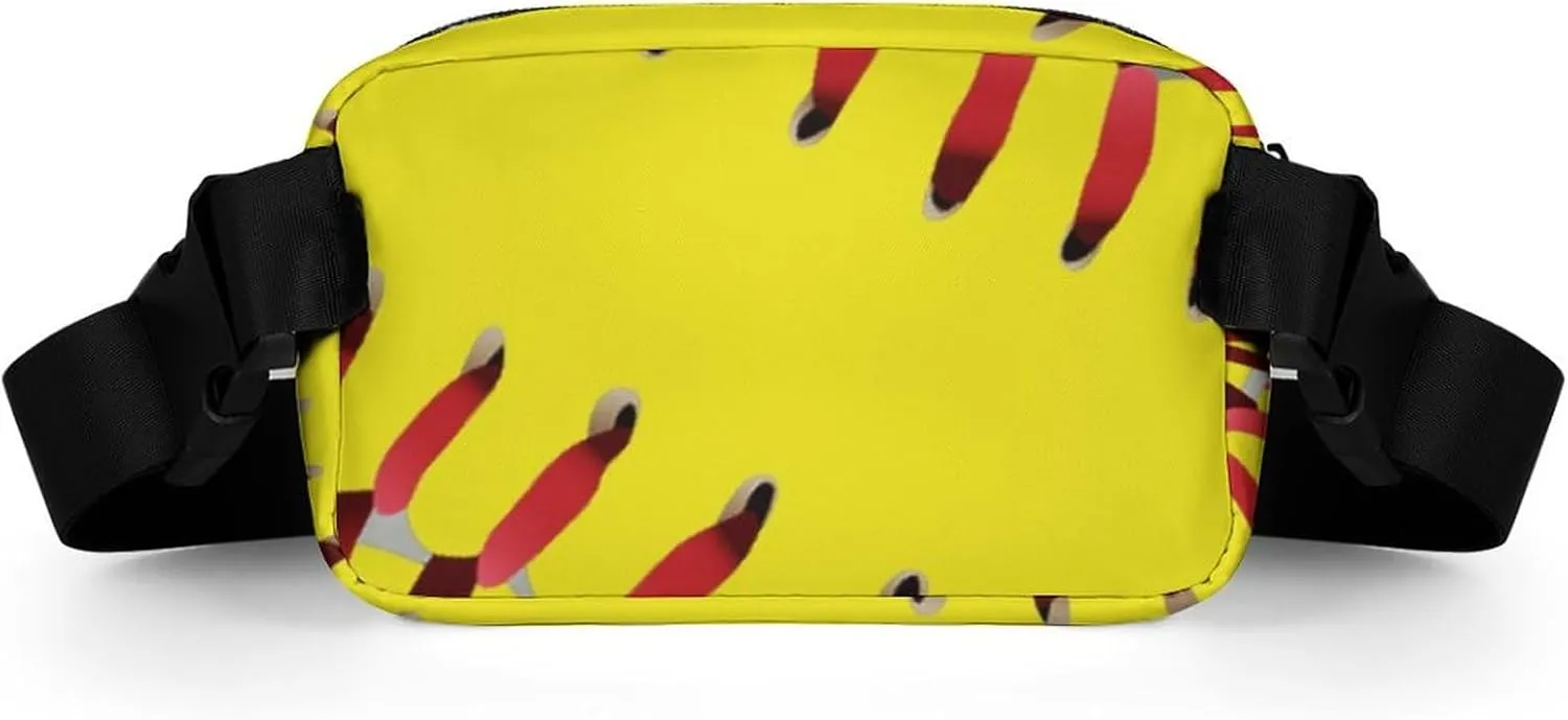 American Red Line Yellow Softball Convenient And Efficient Fully Printed Waist Bag