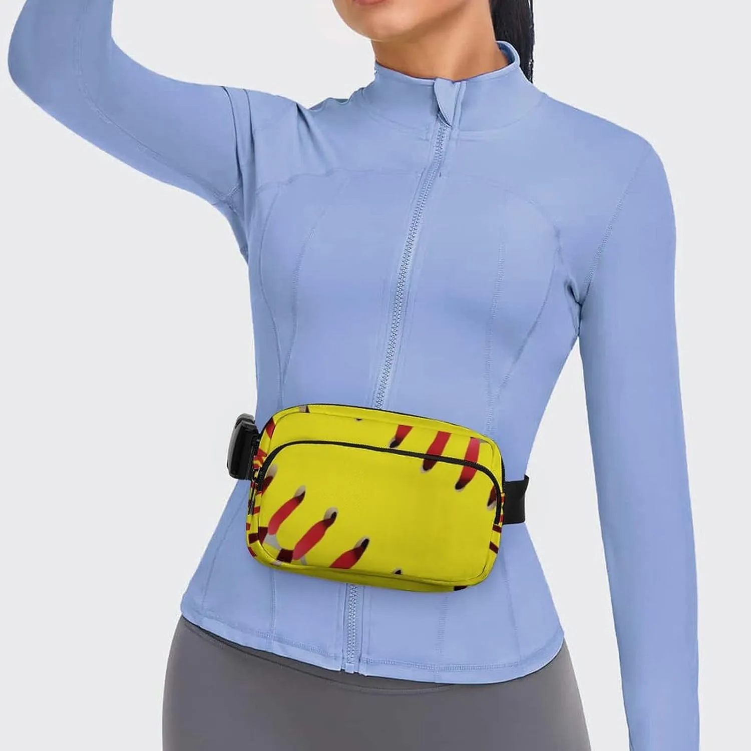 American Red Line Yellow Softball Convenient And Efficient Fully Printed Waist Bag
