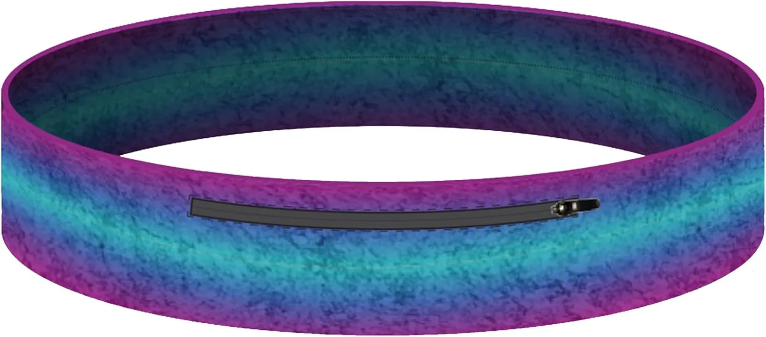 Amphipod MicroStretch Infinity Luxe Belt, Versatile, Adjustable Minimalist Running Waist Belt Storage for Running & Hiking - Rain Ombre - Size 2 (36" – 48″)