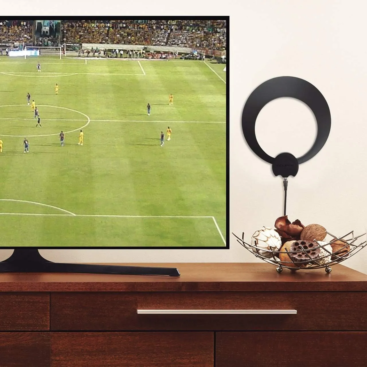 Antennas Direct ClearStream Eclipse UHF Indoor TV Antenna, Reversible, 35  Mile Range, 4K 8K UHD, NEXTGEN TV – w/ 12 ft. Cable, Grips to Walls & Windows