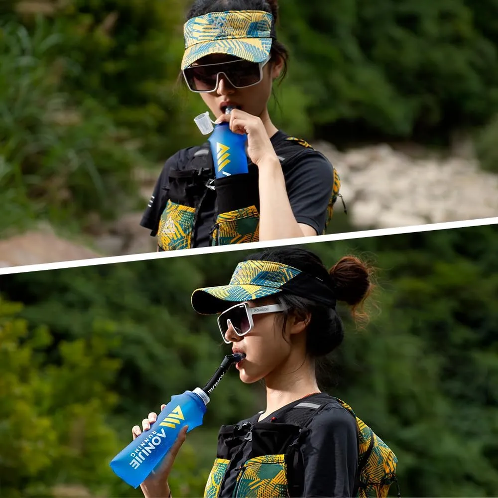 AONIJIE Soft Flask Collapsible Foldable TPU Water Bottles BPA Free Running Flask 250ml / 500ml for Outdoor Sports Hydration Running Hiking Cycling Climbing (Soft Flask Straw,250ml)