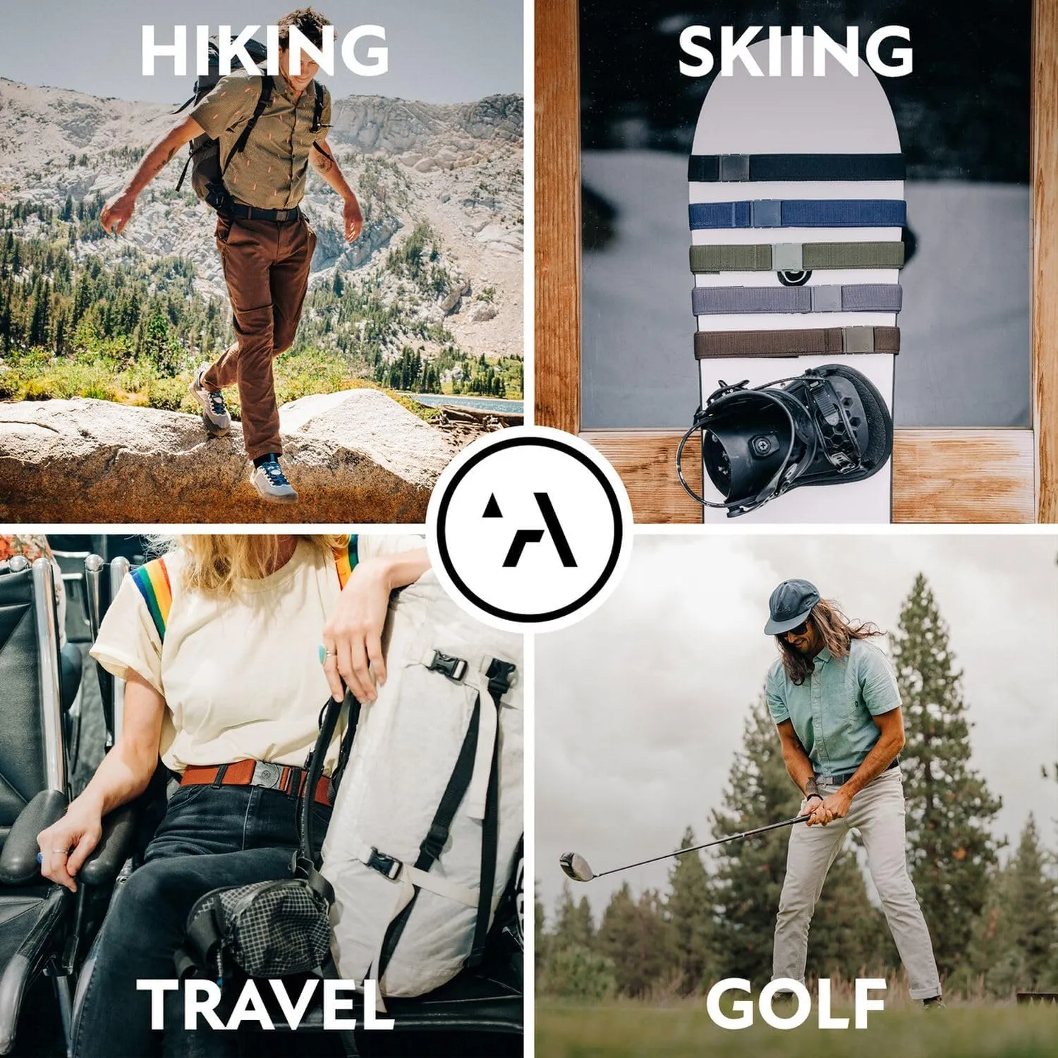 Arcade The Original Long Unisex Adventure Belt, Heavy Duty Elastic Webbing, Non-Metal Travel Friendly Buckle, Up to 50" Waist