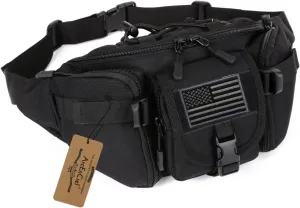 ArcEnCiel Tactical Fanny Pack for Men Waist Bag Hip Belt Outdoor Hiking Fishing Bumbag with Patch