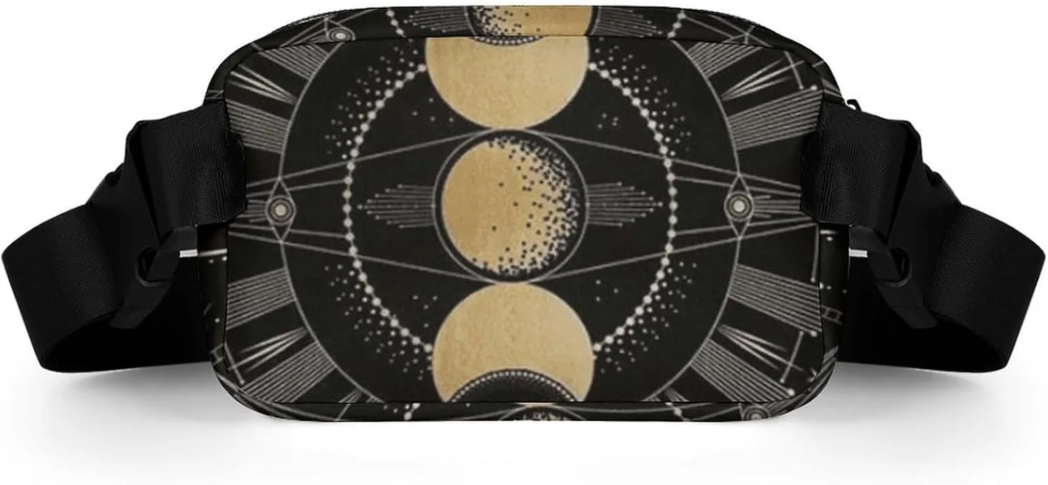 Astronomical Phenomenon Map of Solar Eclipse And Lunar Eclipse Art Convenient And Efficient Fully Printed Waist Bag