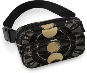 Astronomical Phenomenon Map of Solar Eclipse And Lunar Eclipse Art Convenient And Efficient Fully Printed Waist Bag