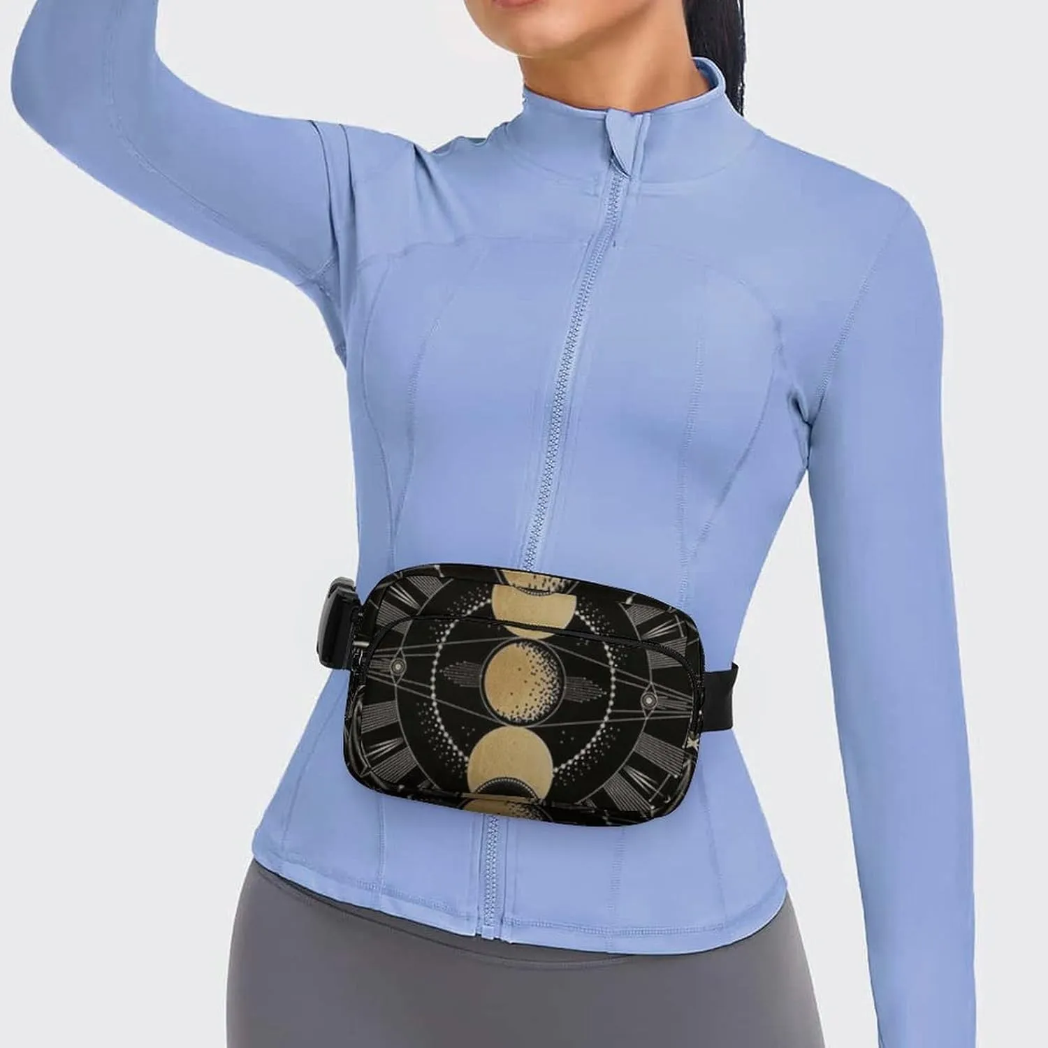 Astronomical Phenomenon Map of Solar Eclipse And Lunar Eclipse Art Convenient And Efficient Fully Printed Waist Bag