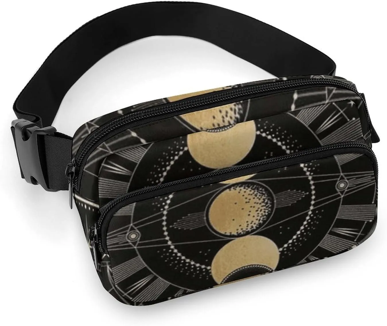 Astronomical Phenomenon Map of Solar Eclipse And Lunar Eclipse Art Convenient And Efficient Fully Printed Waist Bag