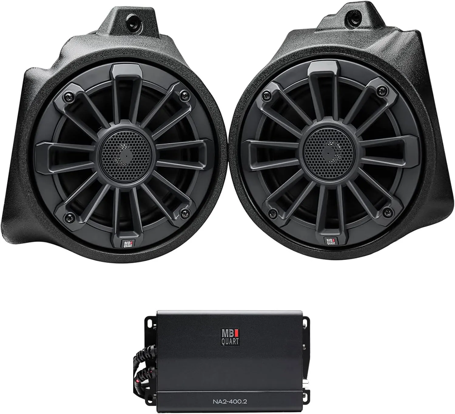 Audiosavings Bundle: MB Quart MBQT-POD-1 (2) Speakers Pods Amplifier for 2019  Honda Talon (3 Items)