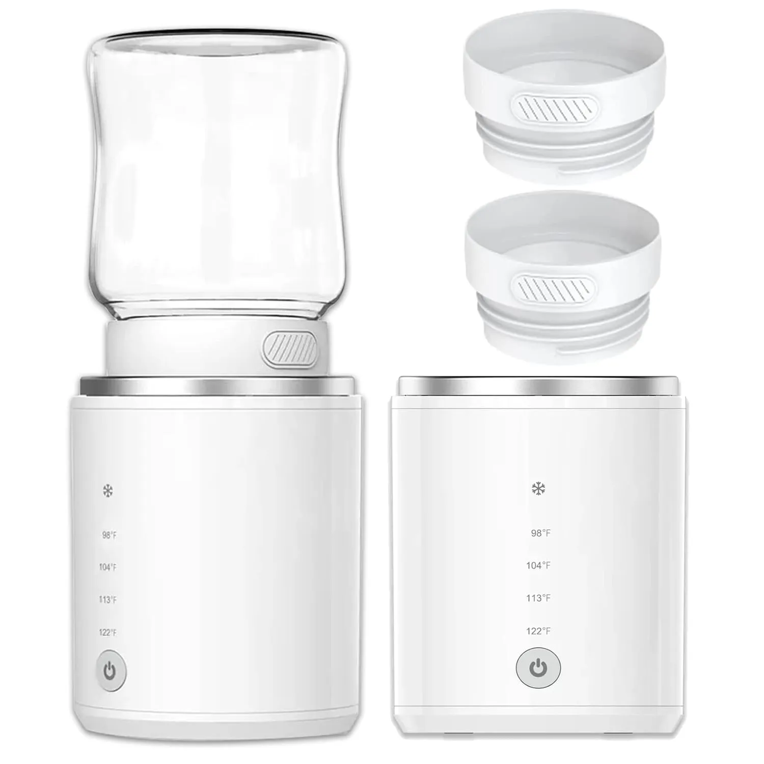 AUTENS Portable Baby Bottle Warmer with USB Rechargeable, 8800mAH Travel Bottle Warmer 3 Min Fast Heating with 2 Adapters, 4 Temperature Setting for Baby Breastmilk, Water, Instant Milk Heating