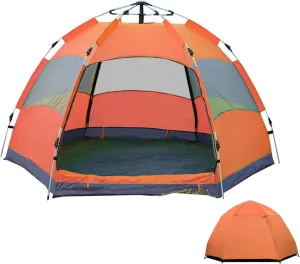 Automatic Opening Double Layer Tent Easy Setup and Lightweight Tent Portable Folding Outdoor Tent Perfect for Camping Hiking Backpacking & Mountaineering (Color : A, Size : 58Person)