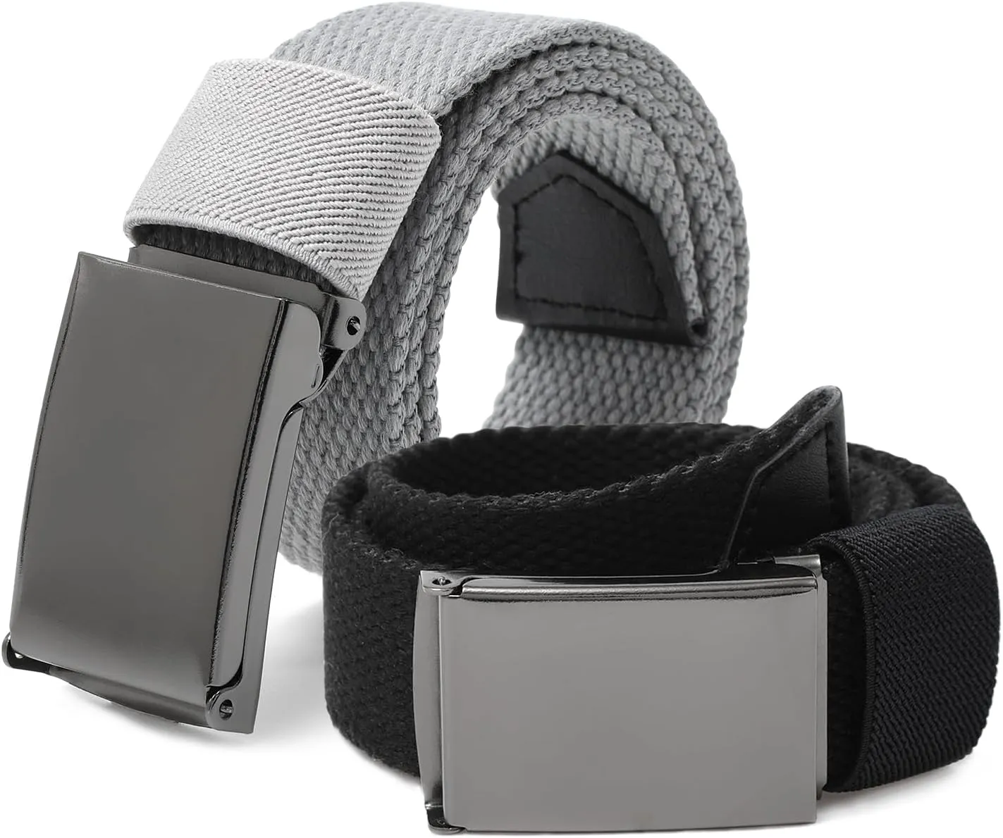 AWAYTR Boys Canvas Web Belts - 2PCS School Uniform Cotton Strap Belt Adjustable in Four Sizes Suitable for Girls