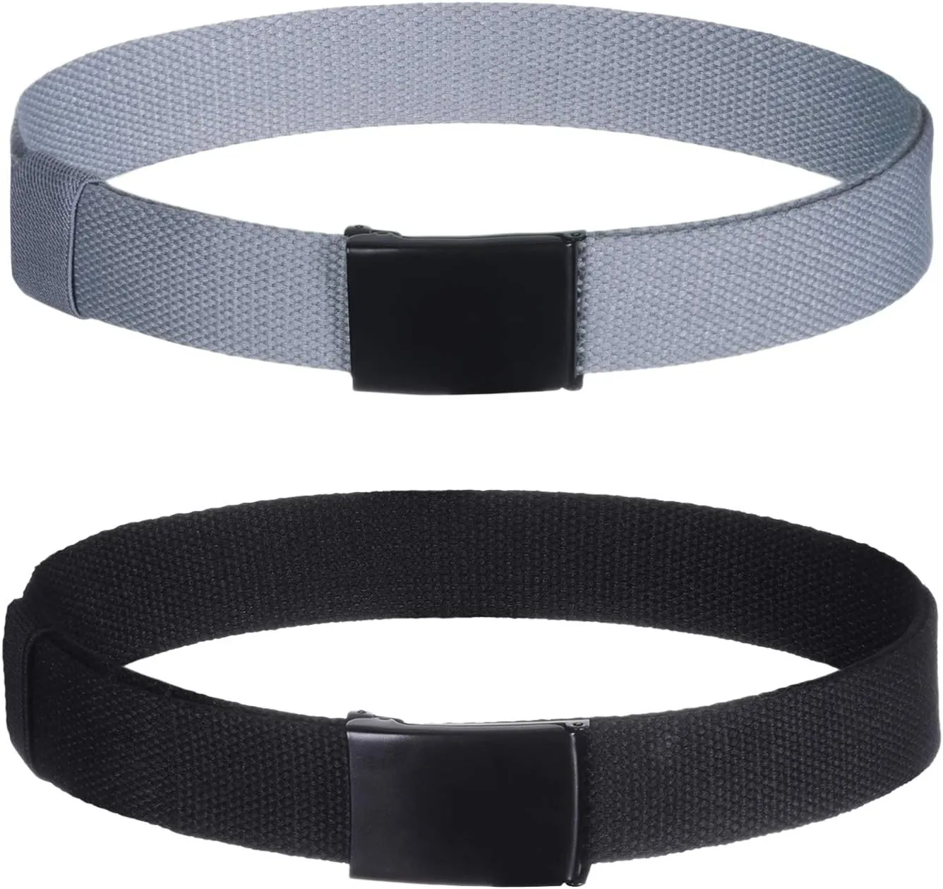 AWAYTR Boys Canvas Web Belts - 2PCS School Uniform Cotton Strap Belt Adjustable in Four Sizes Suitable for Girls