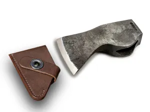 AX1_Head – Hand-Forged Axe Hatchet Head with Leather Sheath