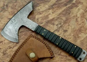 Axe Damascus Steel 9.5" Hatchet Tomahawk Micarta Handle Mini Axe/Hand Forged Woodsman Axe