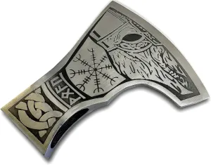 Axe Hatchet Head Only Handmade Viking Hatchet Tomahawk Axe Head Engraved Carbon Steel Head for Wood Cutting Chopping Splitting Camping Throwing Axe Hatchet Jnr-3759