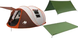ayamaya 6 Person Pop Up Tent, 13FT x 9FT Waterproof Camping Tent with Tent Footprint & Ground Cloth