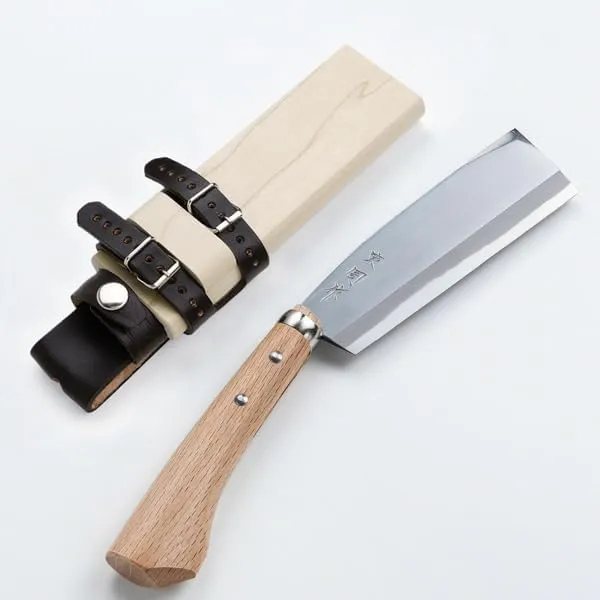 AZUMASYUSAKU Polished Hatchet 195mm(ABT 7.7") , Blade Edge : Aogami Steel, Double Bevel, Handmade by Japanese Craftsmen