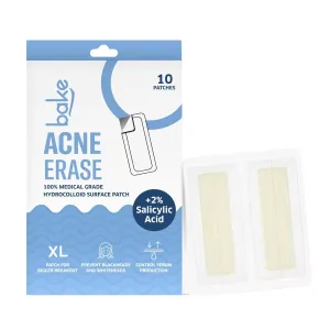 BAKE 2% Salicylic Acid Hydrocolloid Acne Absorbing (20 Patches) Surface Patch XL Pimple Patches for Blackheads Removal | Large Acne Erase Strips | Pore Cleansing & Reduces Whiteheads (20 Strips)