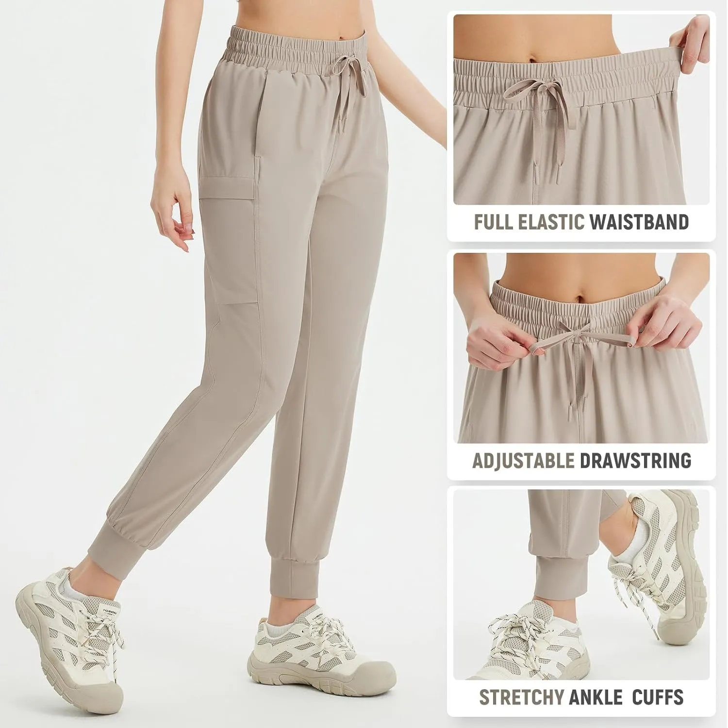 baleaf Women's Cargo Joggers Hiking Pants with Pockets Lightweight Jogger Quick Dry Sweatpants