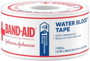 Band-Aid Brand of First Aid Products Waterproof Tape, 1 Inch by 10 Yards (Pack of 6)