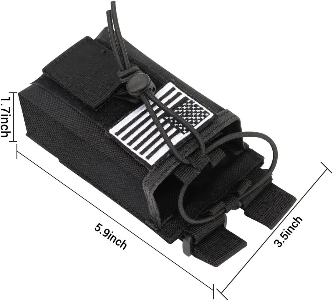 Baofeng UV-5R UV-9R Tactical Molle Radio Holster Case - Duty Belt Heavy Case Accessories Pouch for Two Way Radios Adjustable Storage
