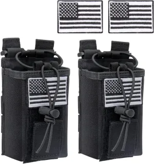 Baofeng UV-5R UV-9R Tactical Molle Radio Holster Case - Duty Belt Heavy Case Accessories Pouch for Two Way Radios Adjustable Storage
