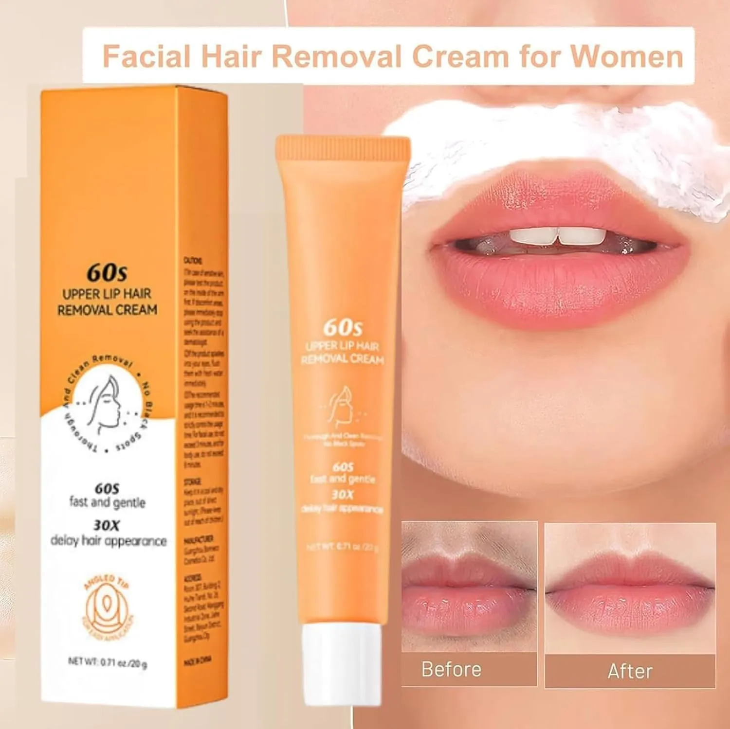 Barebliss Facial Hair Removal Cream, 2025 New Effective Quick Face Cream Hair Removal, Painless Gentle Face Hair Remover, Soothing & Effective Quick Hairs Removal for Women & Men (3pc)