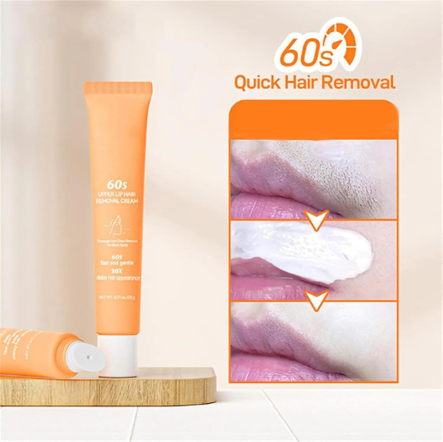 Barebliss Facial Hair Removal Cream, 2025 New Effective Quick Face Cream Hair Removal, Painless Gentle Face Hair Remover, Soothing & Effective Quick Hairs Removal for Women & Men (3pc)