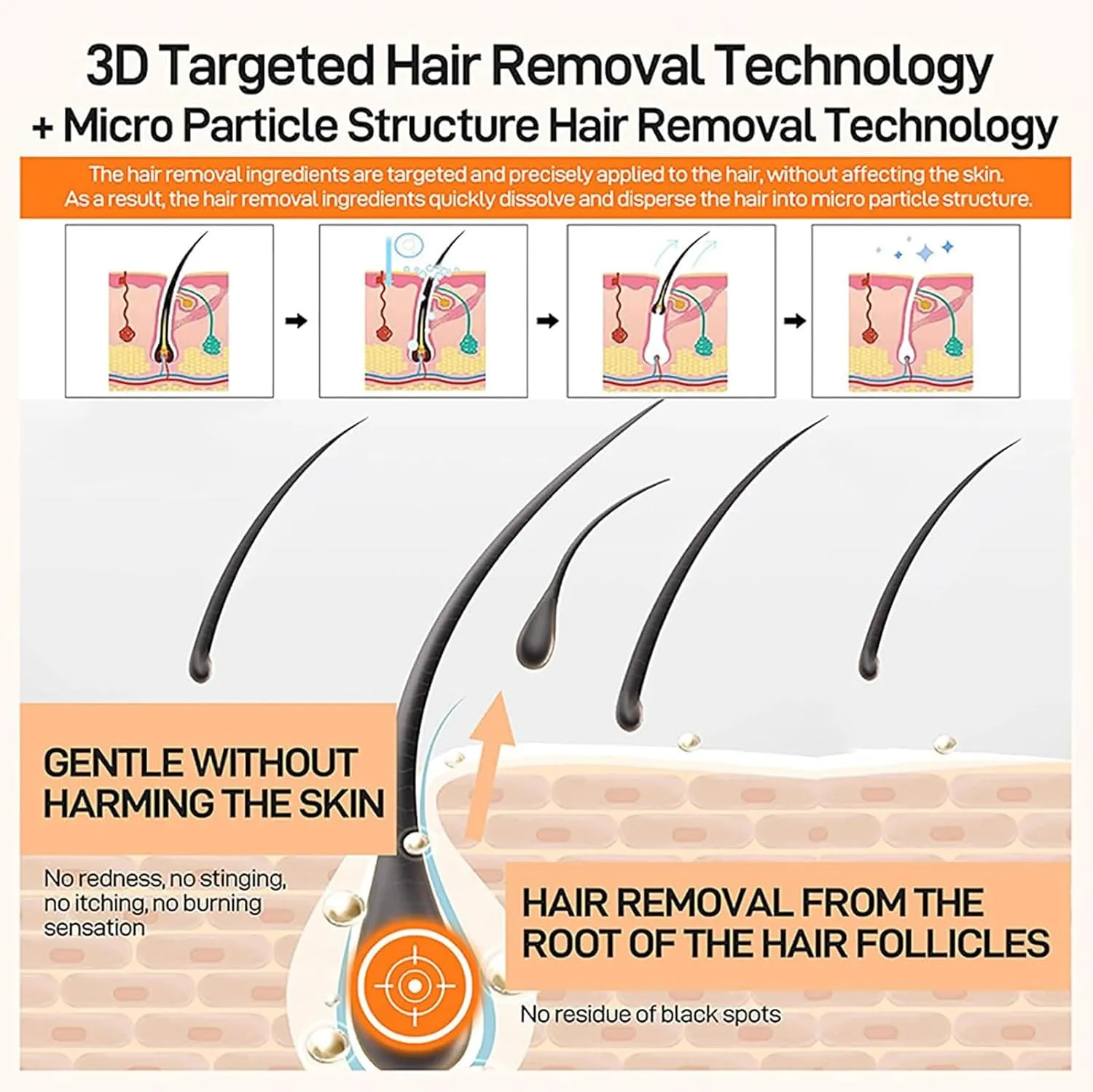 Barebliss Facial Hair Removal Cream, 2025 New Effective Quick Face Cream Hair Removal, Painless Gentle Face Hair Remover, Soothing & Effective Quick Hairs Removal for Women & Men (3pc)
