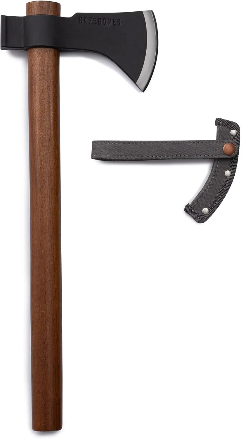 Barebones Field Hatchet - Camp and Woodsman Hatchet with Hammer and Sheath - Essential Camping and Outdoor Tools