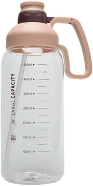 barley Portable Water Bottles 63.3oz Large Capacity Water Bottle with Built-in Straw Accurate Water Volume Scale Sports Water Jug