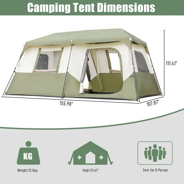 BaseLodge™ 8-Person Tactical Instant Tent – Fast-Deploy Shelter for Group Adventures