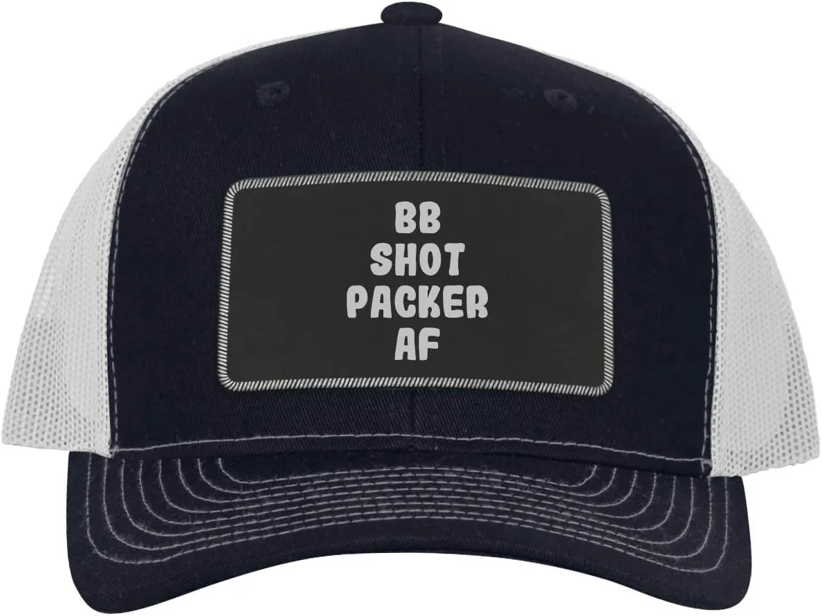Bb Shot Packer AF - Leather Black Patch Engraved Trucker Hat