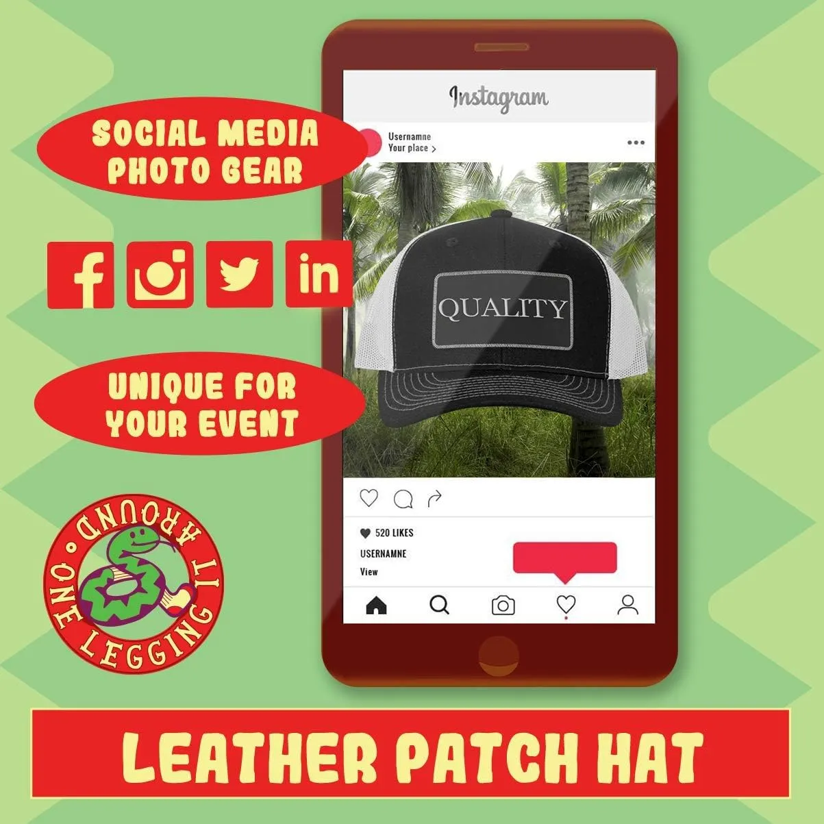 Bb Shot Packer AF - Leather Black Patch Engraved Trucker Hat