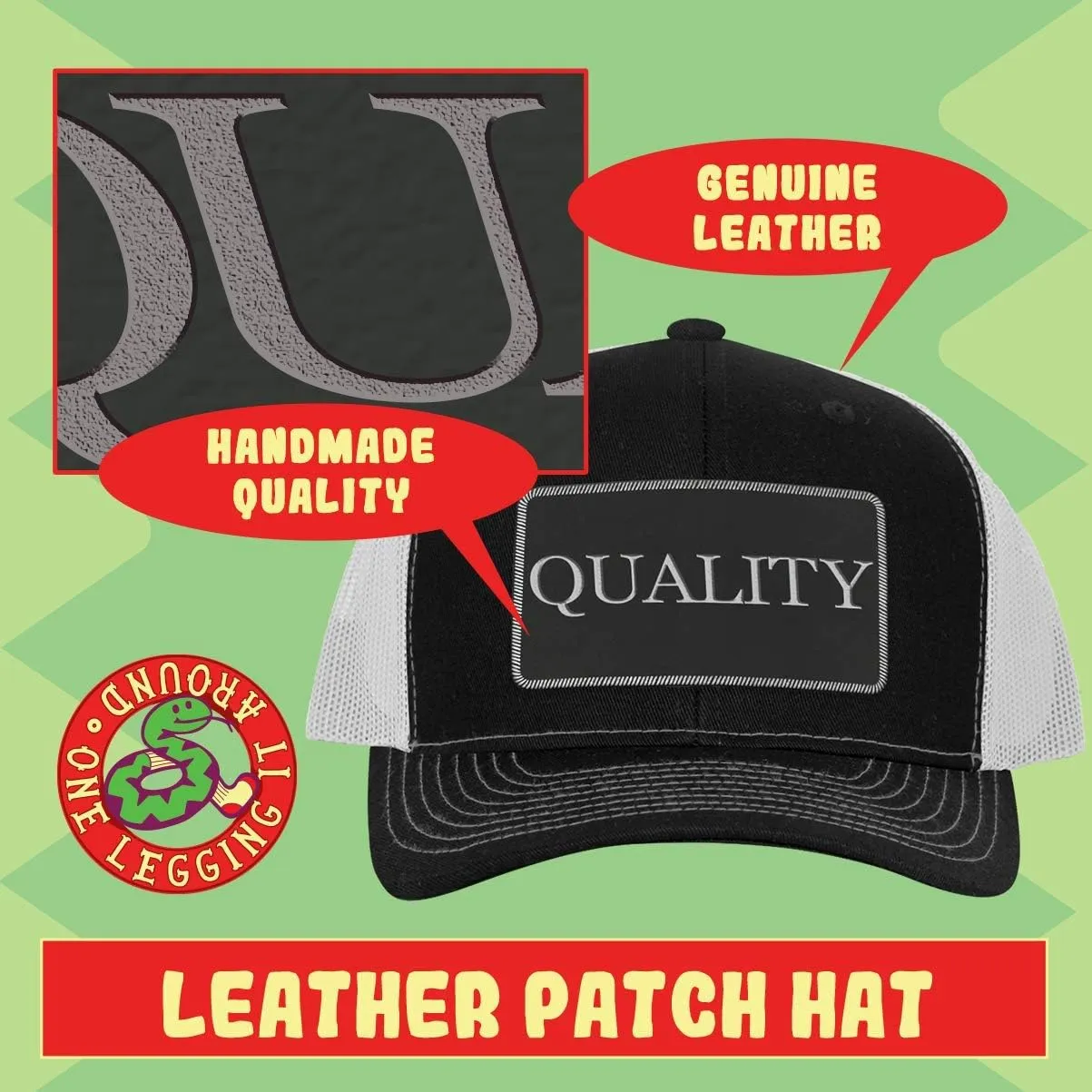 Bb Shot Packer AF - Leather Black Patch Engraved Trucker Hat