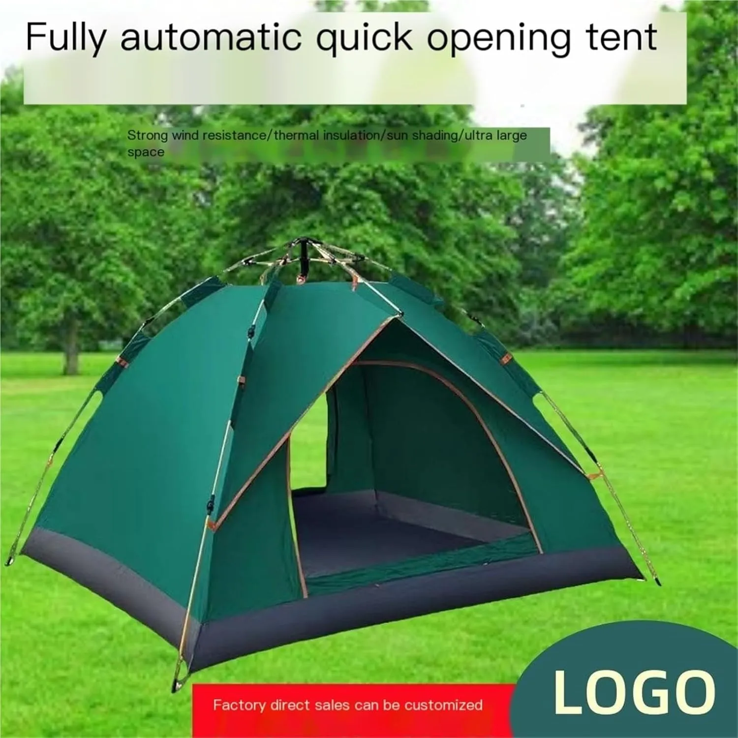 Beach 3-4 People Travel Double-Layer Fully Automatic Tent Camping Full Set of Equipment Outdoor Tent Double Camping Tent(Begis)