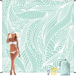 Beach Blanket Waterproof Sandproof Extra Large Oversize Beach Mat Quick Drying Comfort Lightweight Outdoor Picnic Mat for Travel, Hiking, Camping.