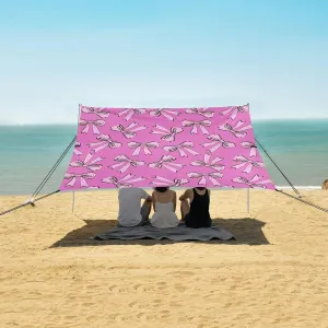 Beach Shade Tent with UPF50  UV Protection,Cute Beautiful Hand Drawn Bows Lightweight Camping Sun Shelter for Outdoor,Camping Trips, Fishing, Backyard,Picnics,Easy Set Up and Carry 9x10.5 FT