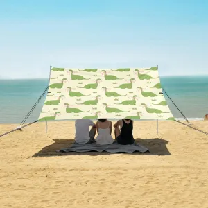 Beach Shade Tent with UPF50  UV Protection,Cute Dinosaurs with Bows Lightweight Camping Sun Shelter for Outdoor,Camping Trips, Fishing, Backyard,Picnics,Easy Set Up and Carry 9x10.5 FT