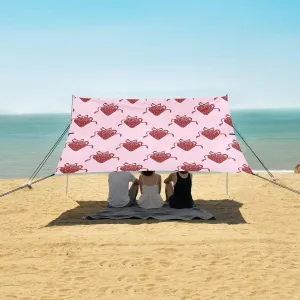 Beach Shade Tent with UPF50  UV Protection,Strawberry Bow Ribbon Lightweight Camping Sun Shelter for Outdoor,Camping Trips, Fishing, Backyard,Picnics,Easy Set Up and Carry 9x10.5 FT