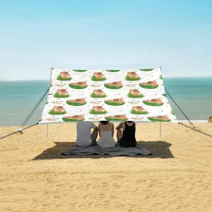 Beach Shade Tent with UPF50  UV Protection,Summer Capybaras with Watermelon Lightweight Camping Sun Shelter for Outdoor,Camping Trips, Fishing, Backyard,Picnics,Easy Set Up and Carry 9x10.5 FT
