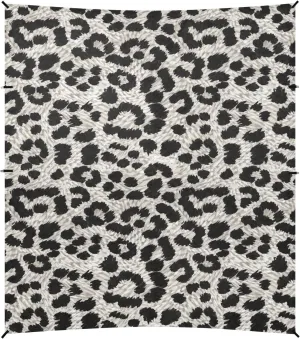 Beach Tent Canopy 9.2 × 10.5 FT Outdoor Sun Shade Patio Leopard Print Gray Black Large Sand Camping Sun Shelter Wind Sail Shade with Sandbags Anchor