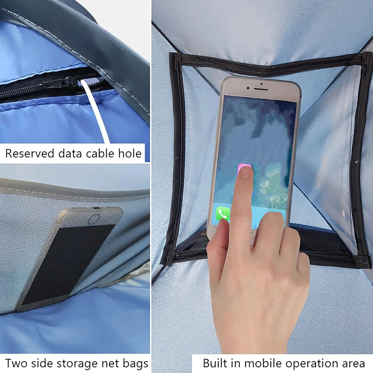 Beach Tent, Portable Portable Rainproof and Sunscreen Bag, with Carrying Bag, Automatic Quick Opening Beach Tent