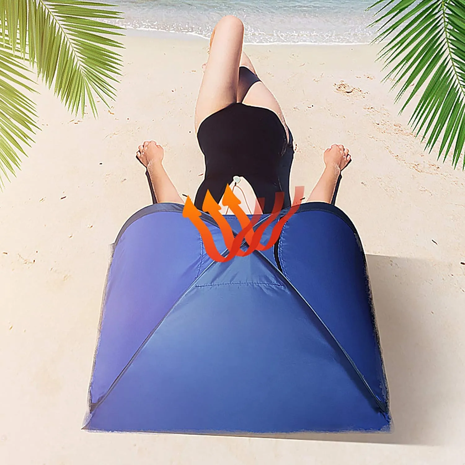 Beach Tent, Portable Portable Rainproof and Sunscreen Bag, with Carrying Bag, Automatic Quick Opening Beach Tent