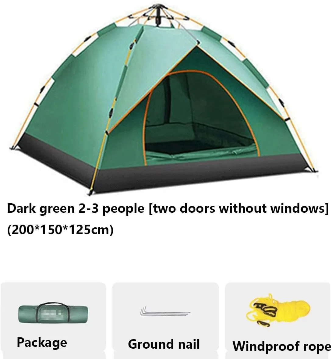 Beach Tent Sun Shade Shelter for 2-3 Person with UV Protection Fiberglass RodsCarry Bag Stakes Guy Lines Included (Color : Blue, Size : 200 * 150 * 125cm)