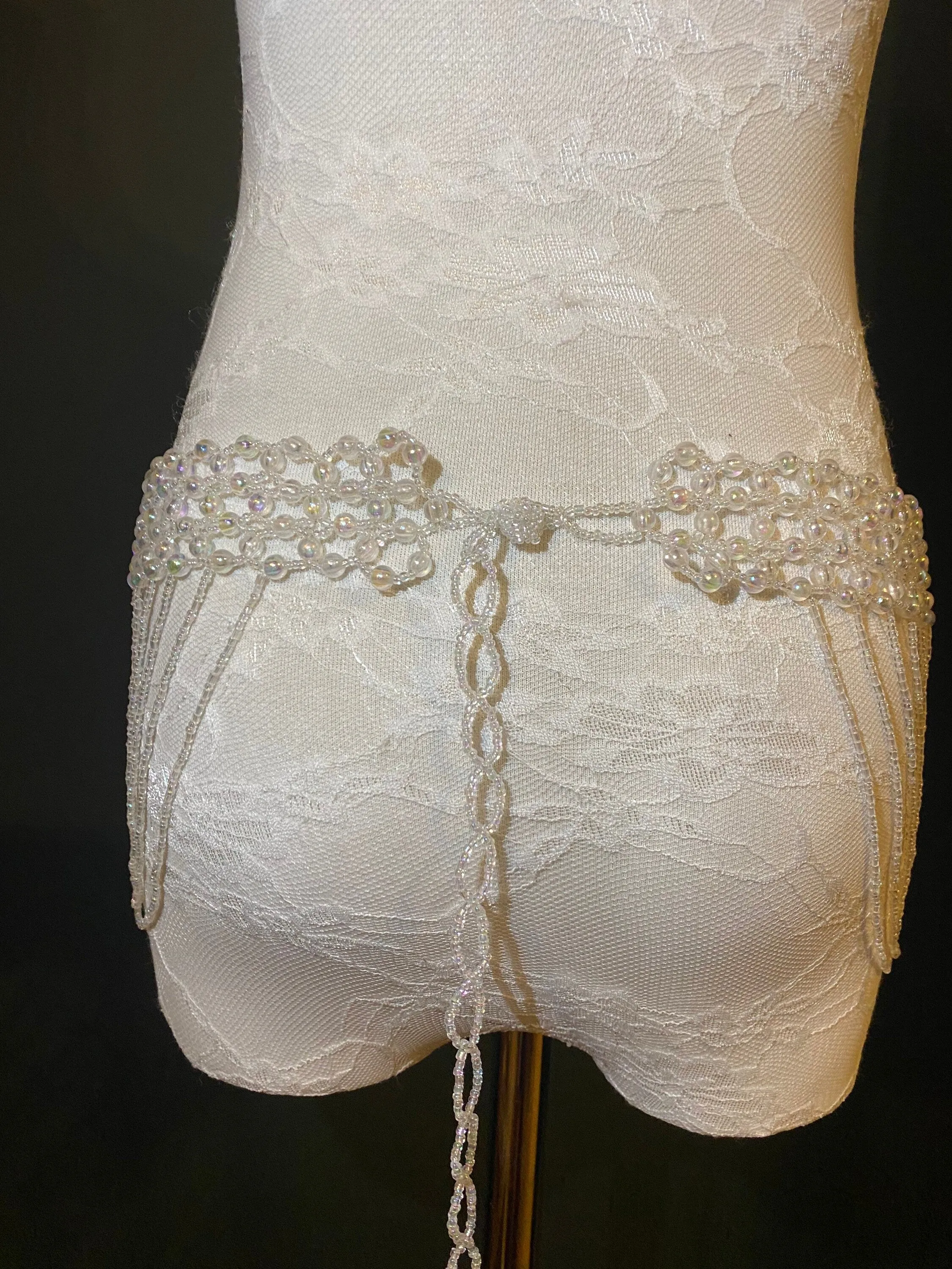 Beaded Belt, Fringe Bead Belt, Iridescent Bead Belt, Belly Dance, Costume, Fashion Belt, FAN Design, UK Size 8-16